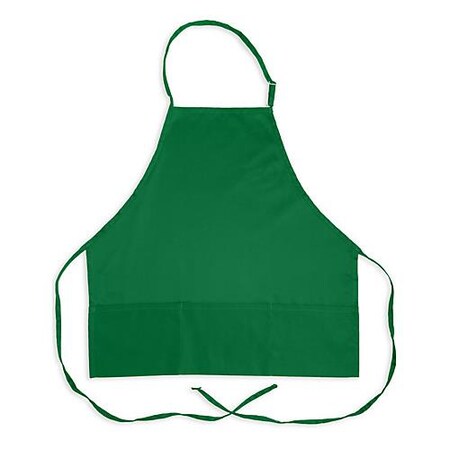 Kng 3 Pocket Adjustable Kelly Green Bib Apron 1040KLG